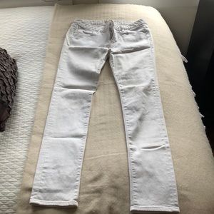 White Uniqlo 33 inch inseam white jeans